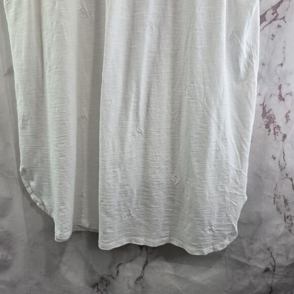 J Jill Tank Top Womens Large Tall White Tank Button Up Tonal Embroidered Tunic - Picture 7 of 10